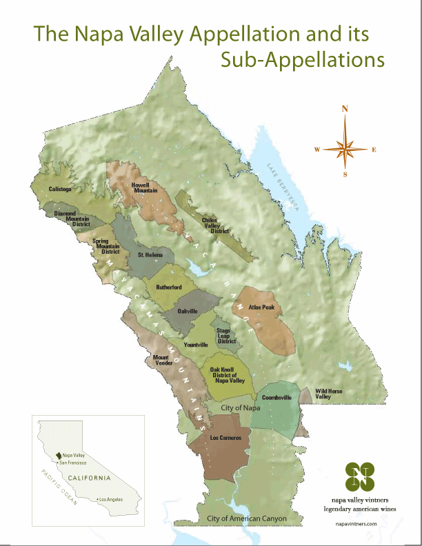 Napa Valley AVA Map